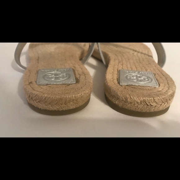 Tory Burch Miller Logo Espadrille Silver 9.5 ⭐️⭐️ - Picture 7 of 8